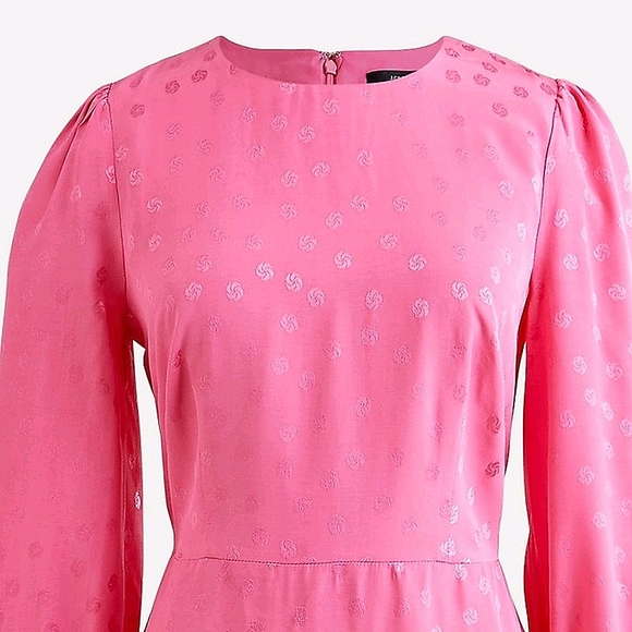 🆕️ J. Crew Pink Shift Dress Jacquard Floral Dot - Picture 5 of 13